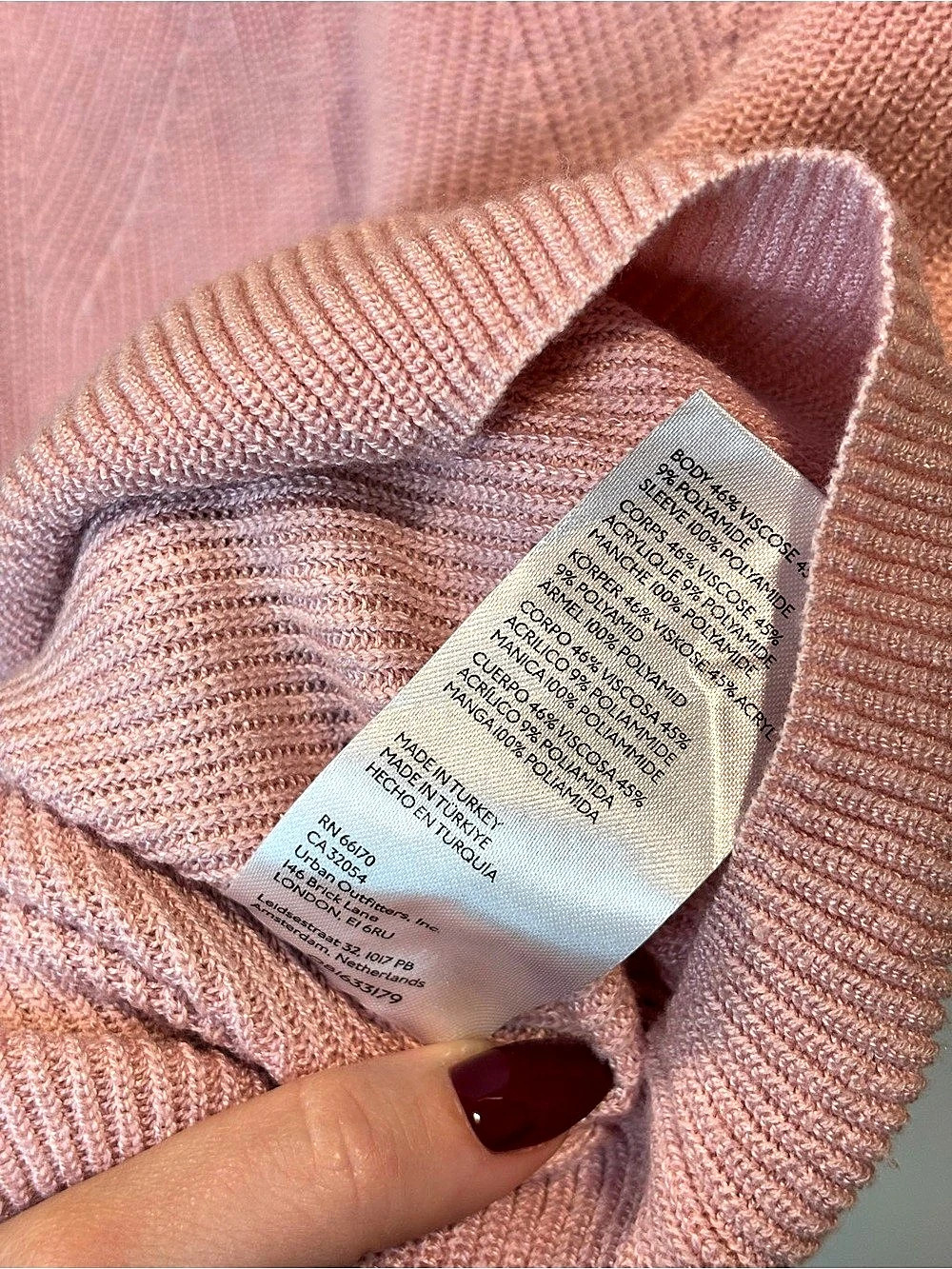 Anthropologie Pink Lace Sleeve Sweater Size S/M - Picture 6 of 8